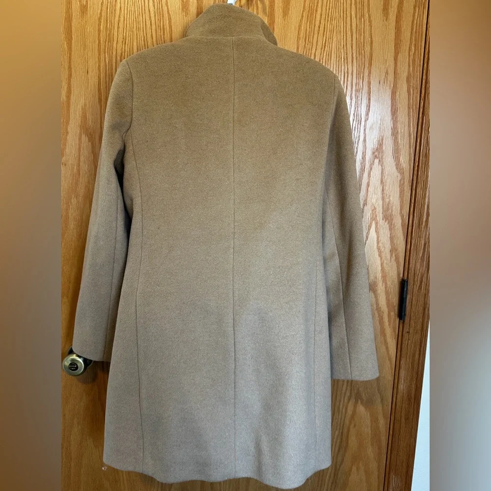 Lauren Ralph Lauren Buckle-Front Walker Coat Wool Tan Women's Size 4 - Picture 3 of 12